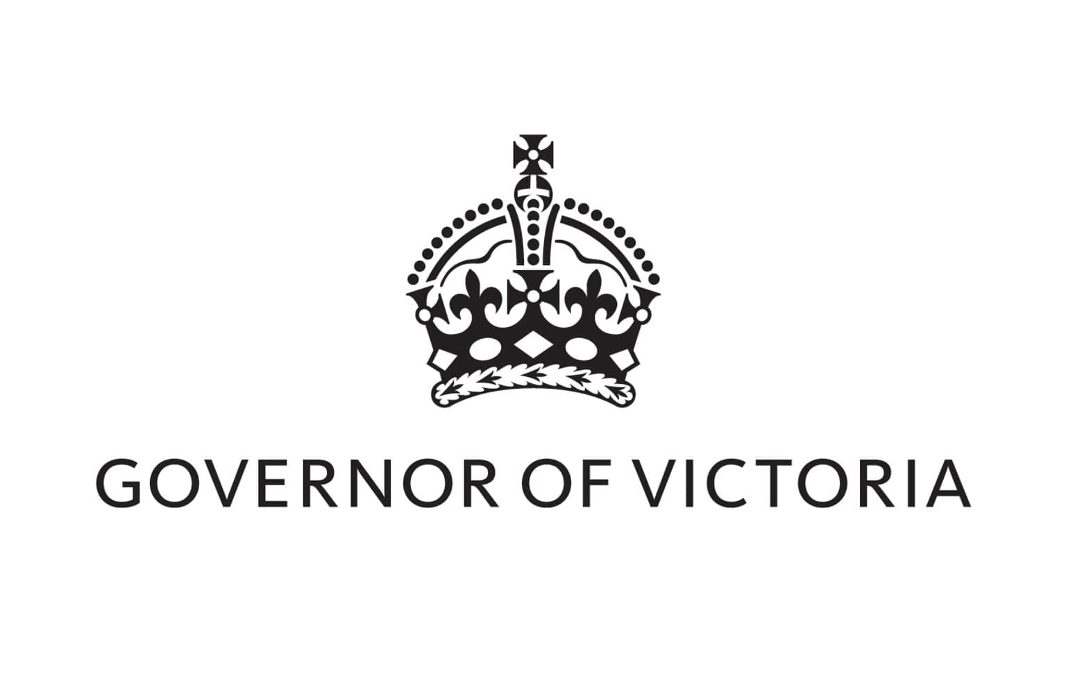 Tudor crown above the text "Governor of Victoria"
