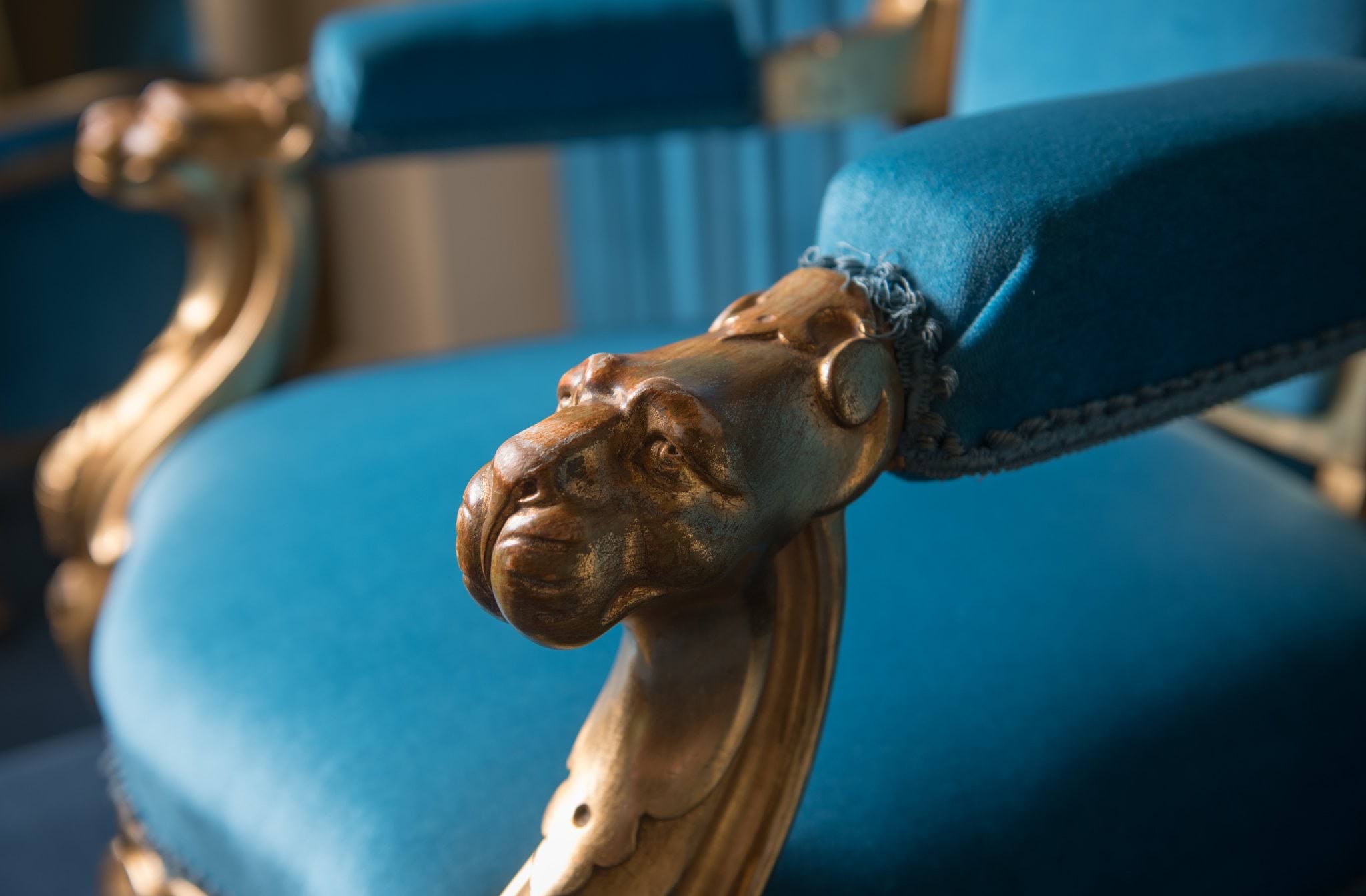 The armrest on the State Chair at Government House Victoria