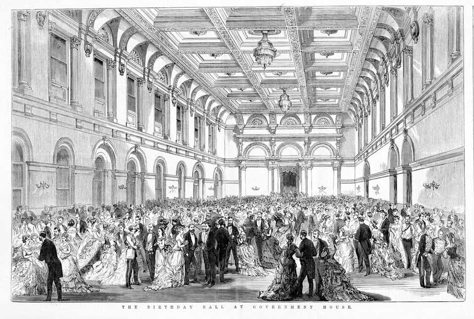 'The Birthday Ball' at Government House 1880s sketch