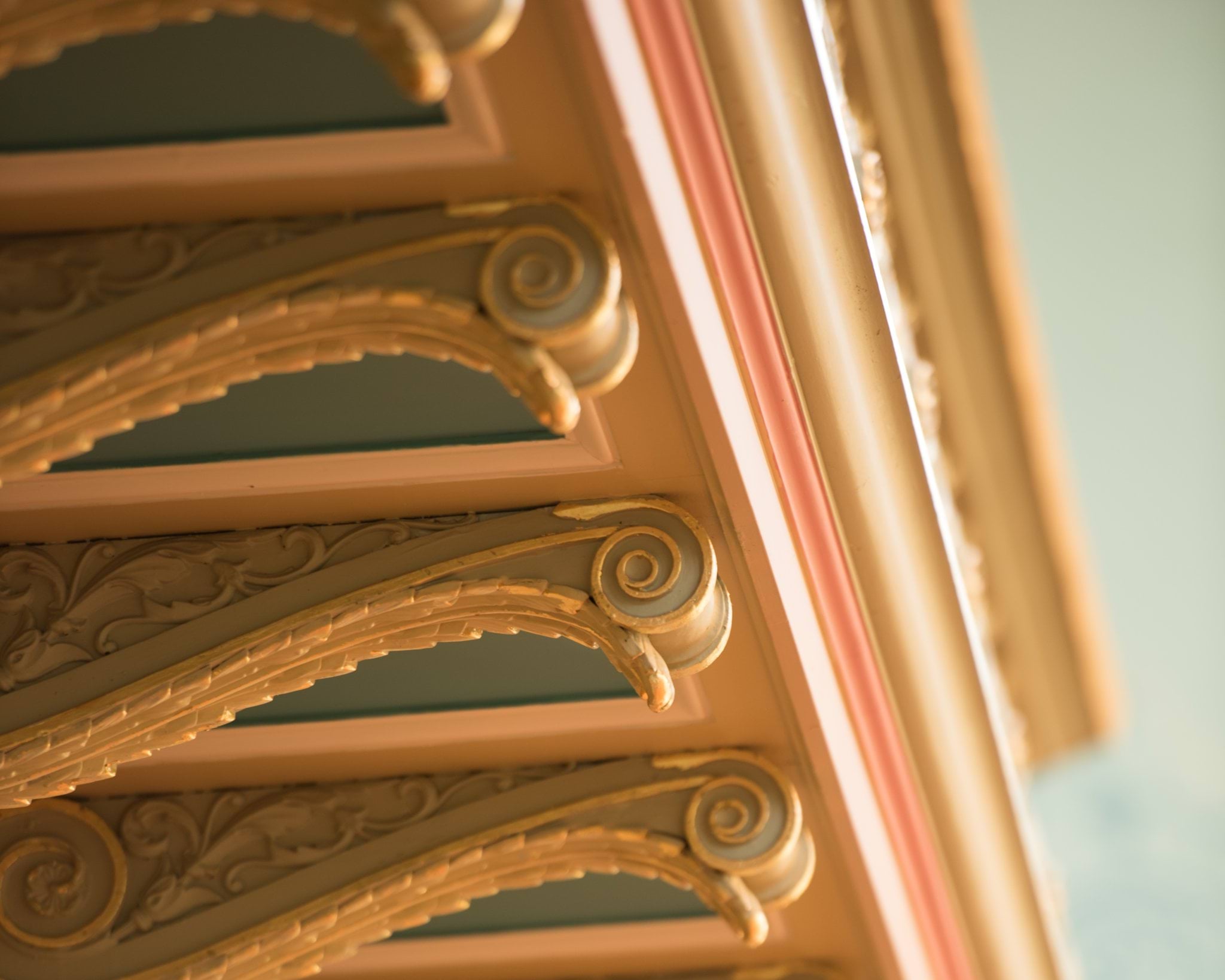 Details on the minstrel's gallery in the ballroom at Government House Victoria