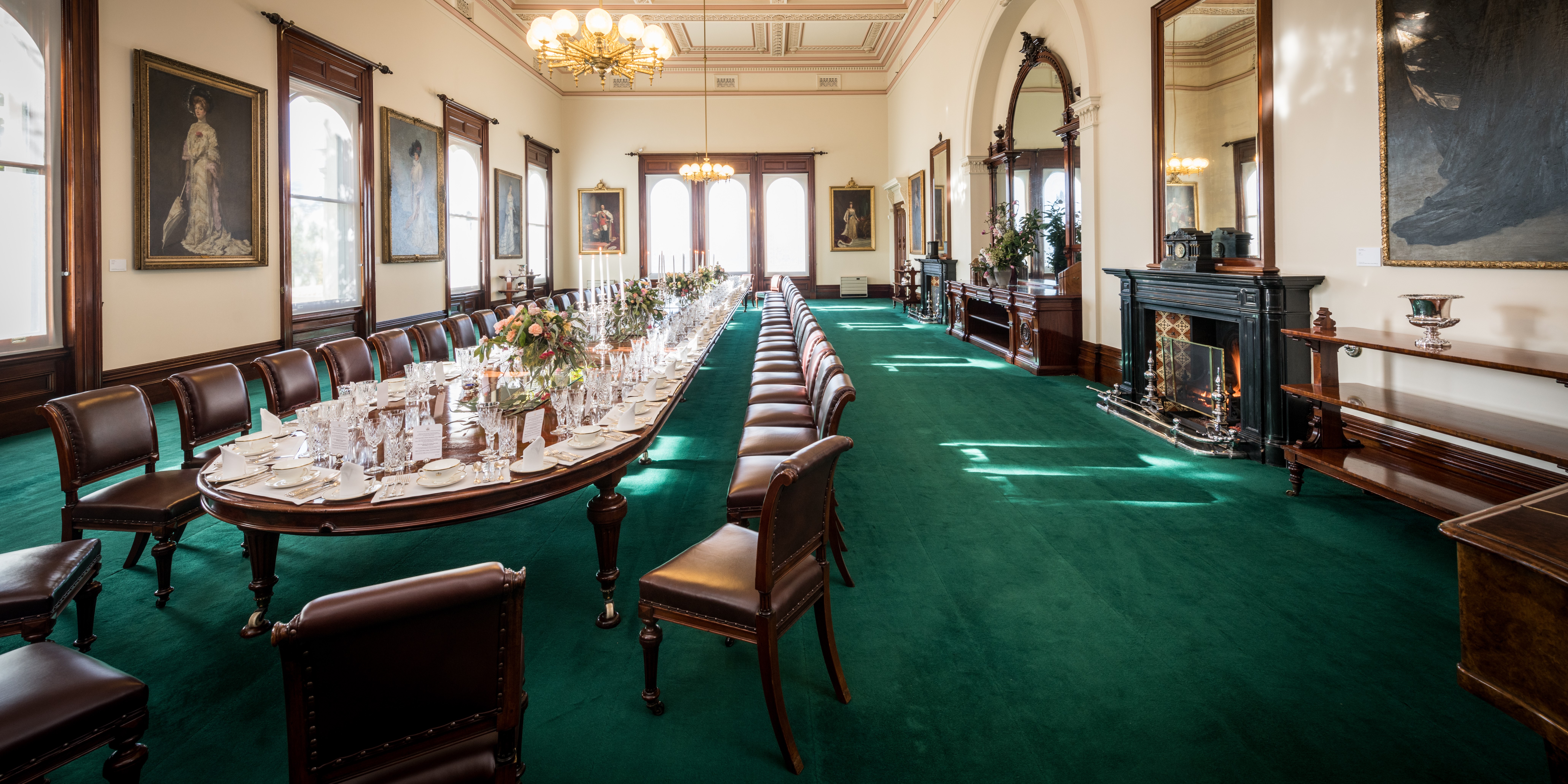 The State Dining Room at Government House Victoria